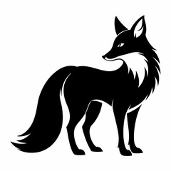 Black Fox Silhouette Vector