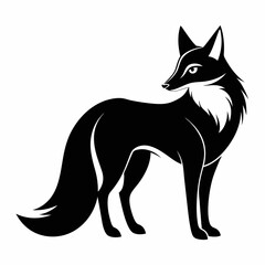 Black Fox Silhouette Vector