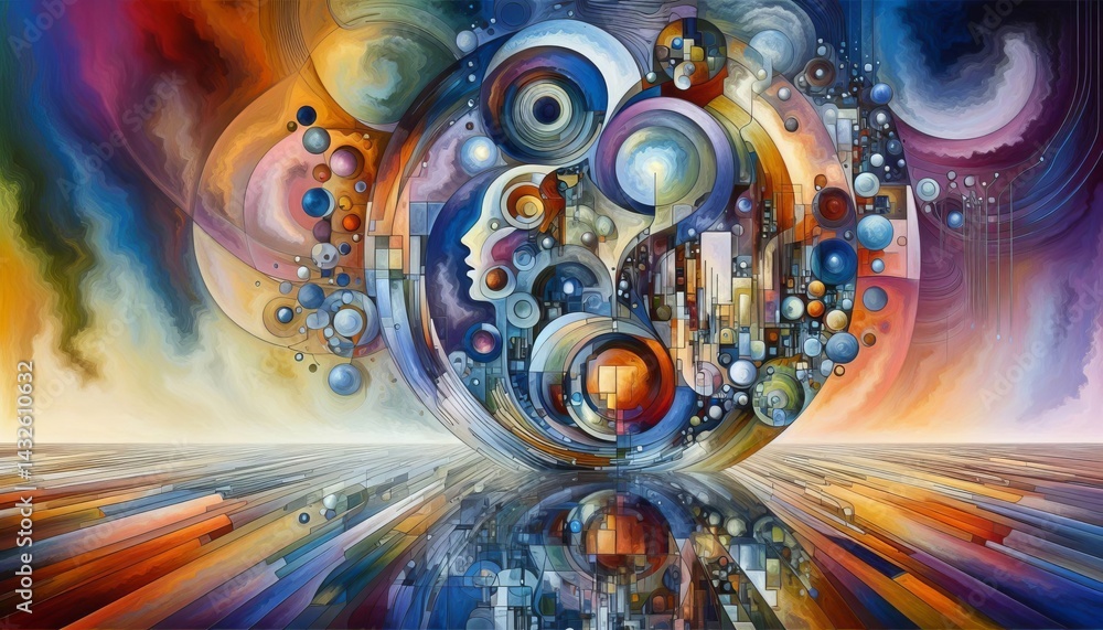 Wall mural personalized abstract spaces inner worlds reflections