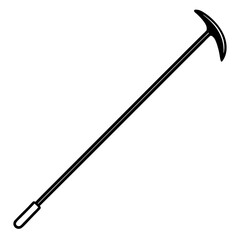 Vector silhouette of a crowbar with a curved end and a long handle