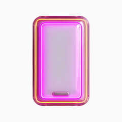 Neon Glow Smartphone Mockup Pink and Yellow Border