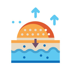 Skin Absorption and Evaporation Process, Cosmetology, skincare concept