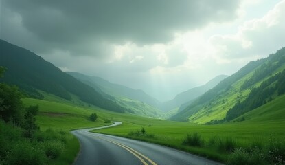 Fototapeta premium mountain road in the mountains