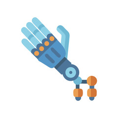 Blue Robotic Arm Illustration on a Black Background