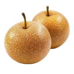 Fresh Chinese pear fruits on a transparent background showcasing their smooth skin and natural coloration perfect for culinary uses, Chinese pear fruit isolated on transparent background