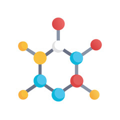 Colorful Molecular Structure Illustration on a Black Background