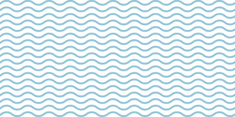 Blue and beige diagonal wavy lines seamless pattern. Simple vector abstract liquid stripes background. Funky groovy texture with diagonal waves, fluid shapes, flow. Stylish repeated decorative design