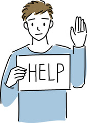 メンタルヘルス、助けを求める男性