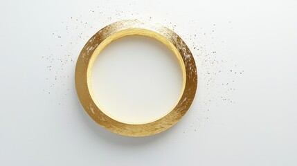 Gold picture frame on white background 