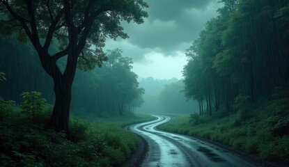 Fototapeta premium road in the fog