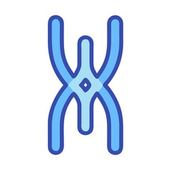 Blue geometric symbol design element on black background