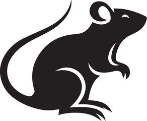 rat black silhouette icon. vector