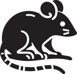rat black silhouette icon. vector