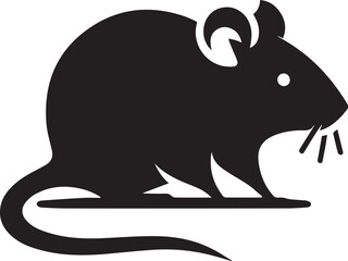 rat black silhouette icon. vector