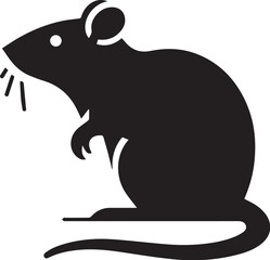 rat black silhouette icon. vector