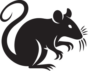 rat black silhouette icon. vector