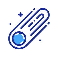 Stylized blue comet, space object flying in black background © Sharuzzaman