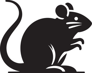rat black silhouette icon. vector