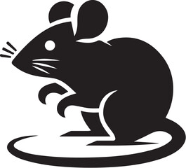 rat black silhouette icon. vector