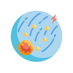Abstract illustration of a planet with a crater
