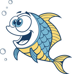 Fish Illustration With Happy Face