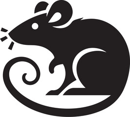 rat black set vector