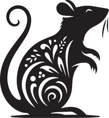 rat black set vector