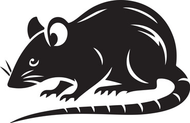 rat black set vector