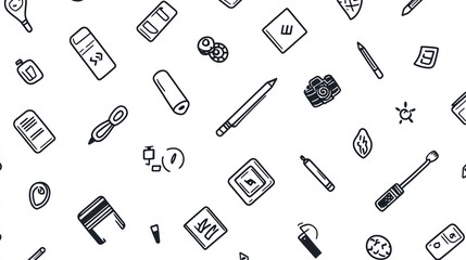 Stationery supplies pattern background design