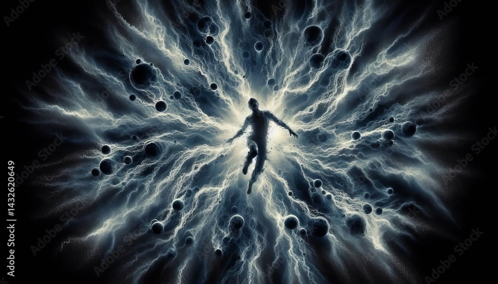 Wall mural stroboscopic effect spray art with stroboscopic flashes creating