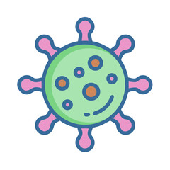Cartoon Virus Icon - Novel Coronavirus COVID-19 Global Pandemic