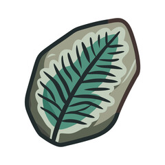 Abstract Stone Art: Dark Fern, Nature Illustration