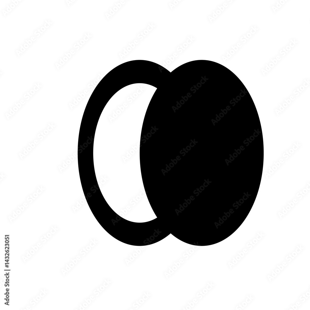 Poster two overlapping circles one black and one white creating a simple graphic design element for use cas