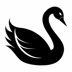 Clean and Simple Swan Silhouette Vector