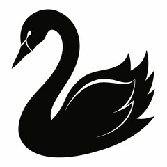 Clean and Simple Swan Silhouette Vector