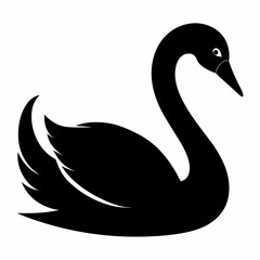 Clean and Simple Swan Silhouette Vector