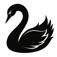 Clean and Simple Swan Silhouette Vector