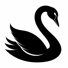 Clean and Simple Swan Silhouette Vector