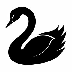 Clean and Simple Swan Silhouette Vector