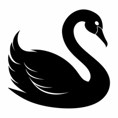 Fototapeta premium Clean and Simple Swan Silhouette Vector
