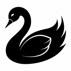 Clean and Simple Swan Silhouette Vector