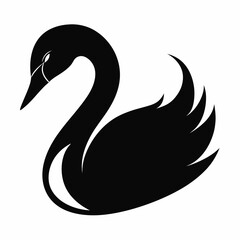 Clean and Simple Swan Silhouette Vector