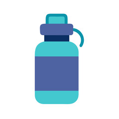 Blue and turquoise water bottle flat vector illustration