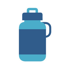 Blue insulated water bottle illustration on black background