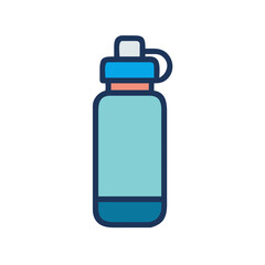 Minimalist Water Bottle Icon Illustration on Black Background