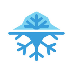 Iceberg simple icon illustration on a black background