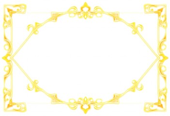 Elegant Gold Ornate Frame for Design Projects. A sophisticated gold ornate frame with intricate flowing designs