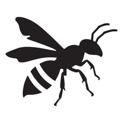 A vector style icon of a Wasp silhouette on a white background