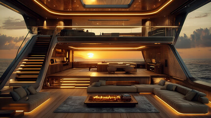 Upscale interior design warm lighting luxury ambiance