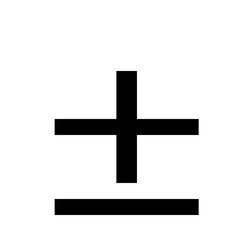 Obraz premium Illustration of a black plus minus symbol with a horizontal line on a white isolated background